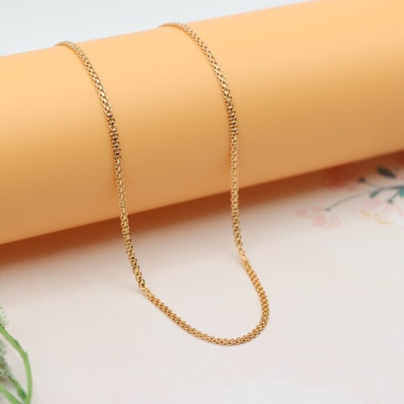 "Classic Rose Gold Chain Necklace, Sleek Everyday Chain Design, XPNL0185 - Picture 6 of 12
